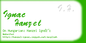 ignac hanzel business card